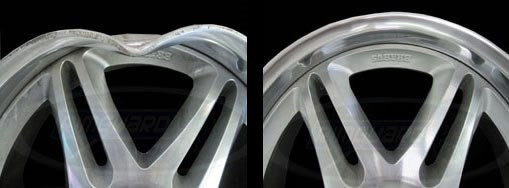 Before and after wheel/rim repair service