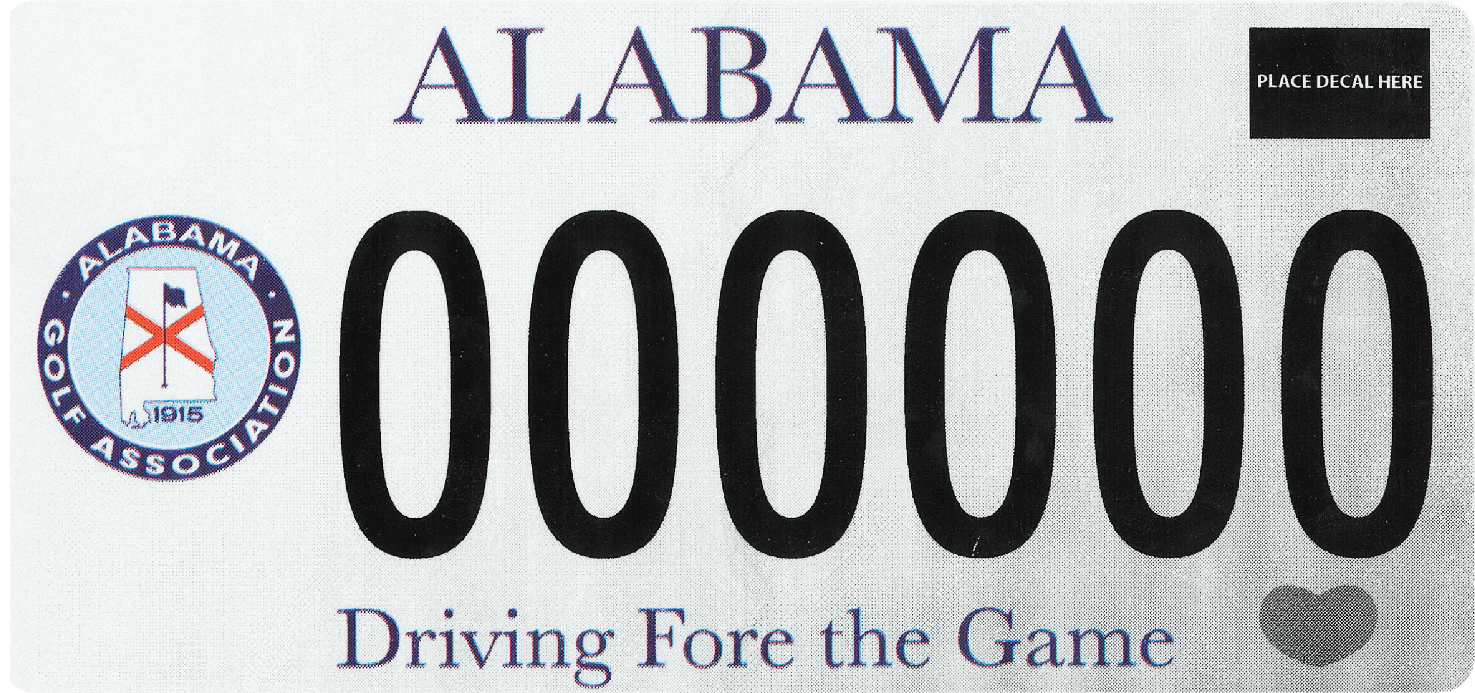 Alabama’s Only Golf License Plate 