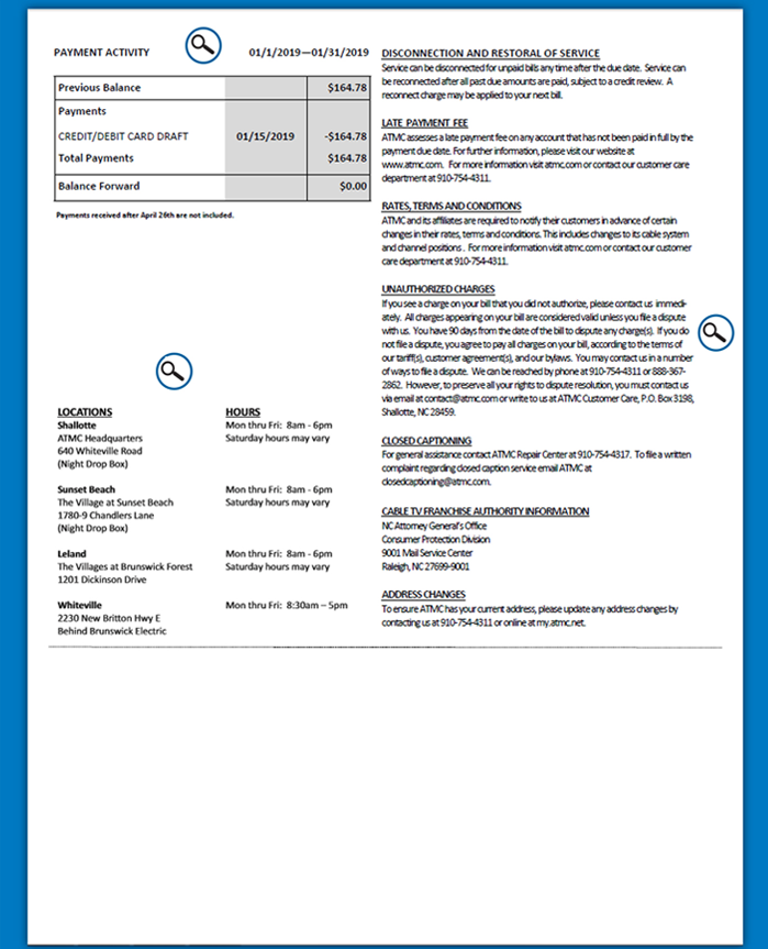 Understanding Your ATMC Bill