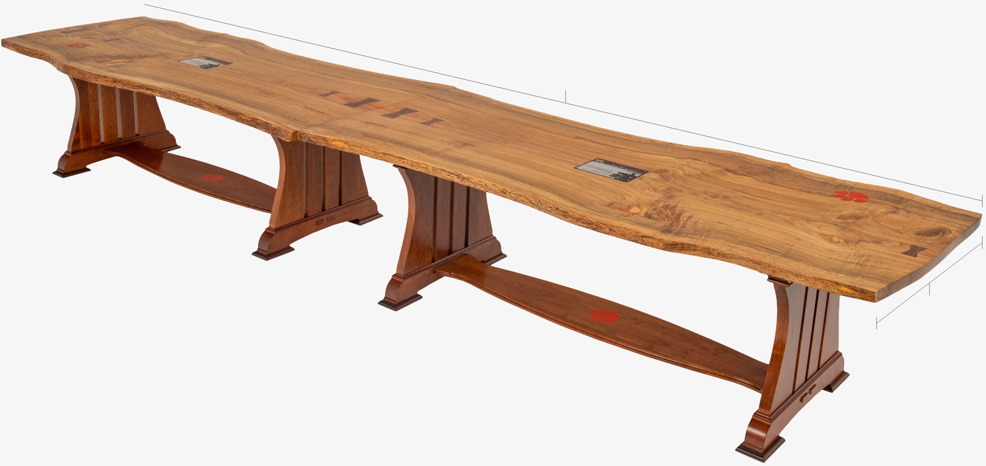 Full table with dimensons (17ft-4in X 4ft)
