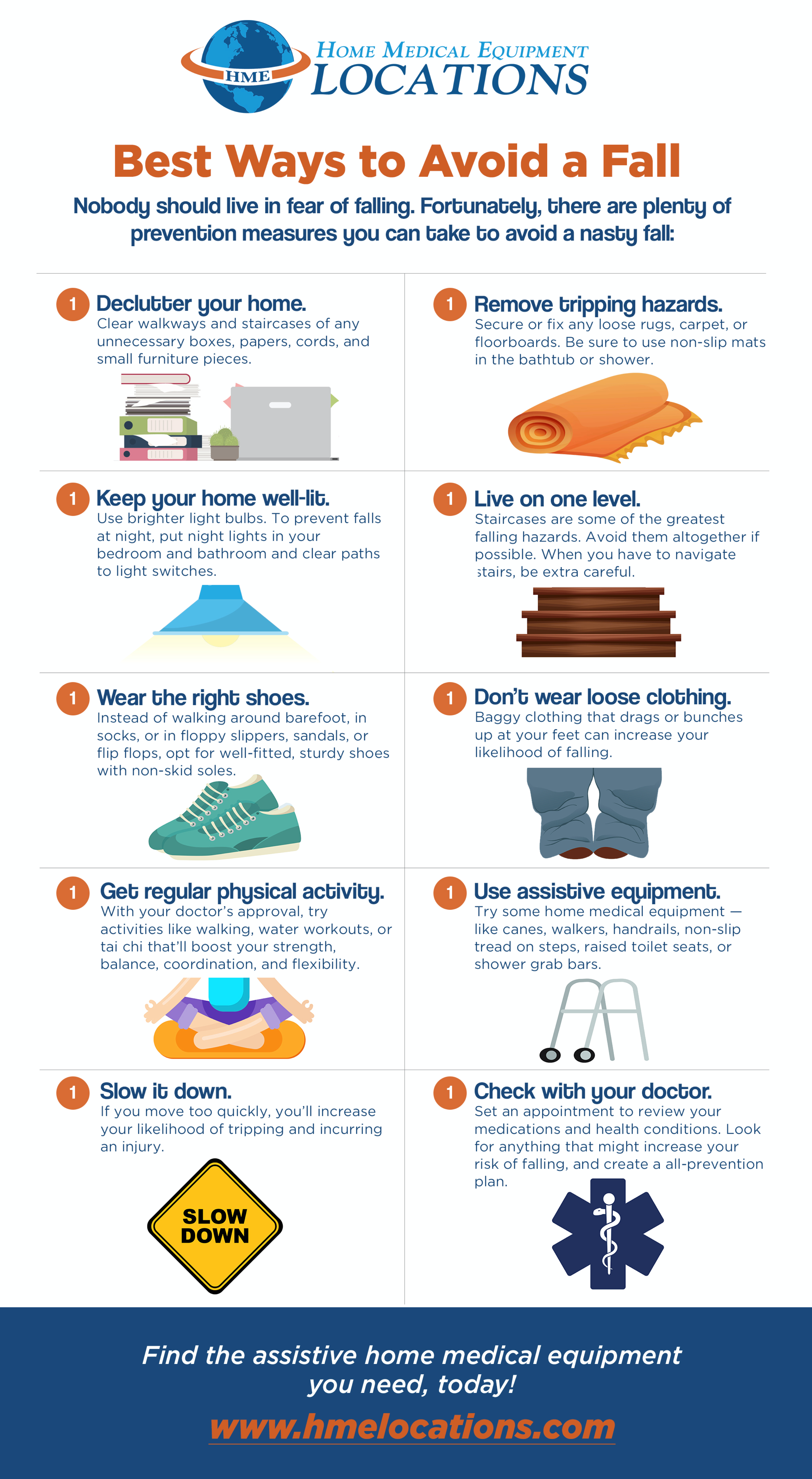Infographic describing our tips for avoiding a fall.