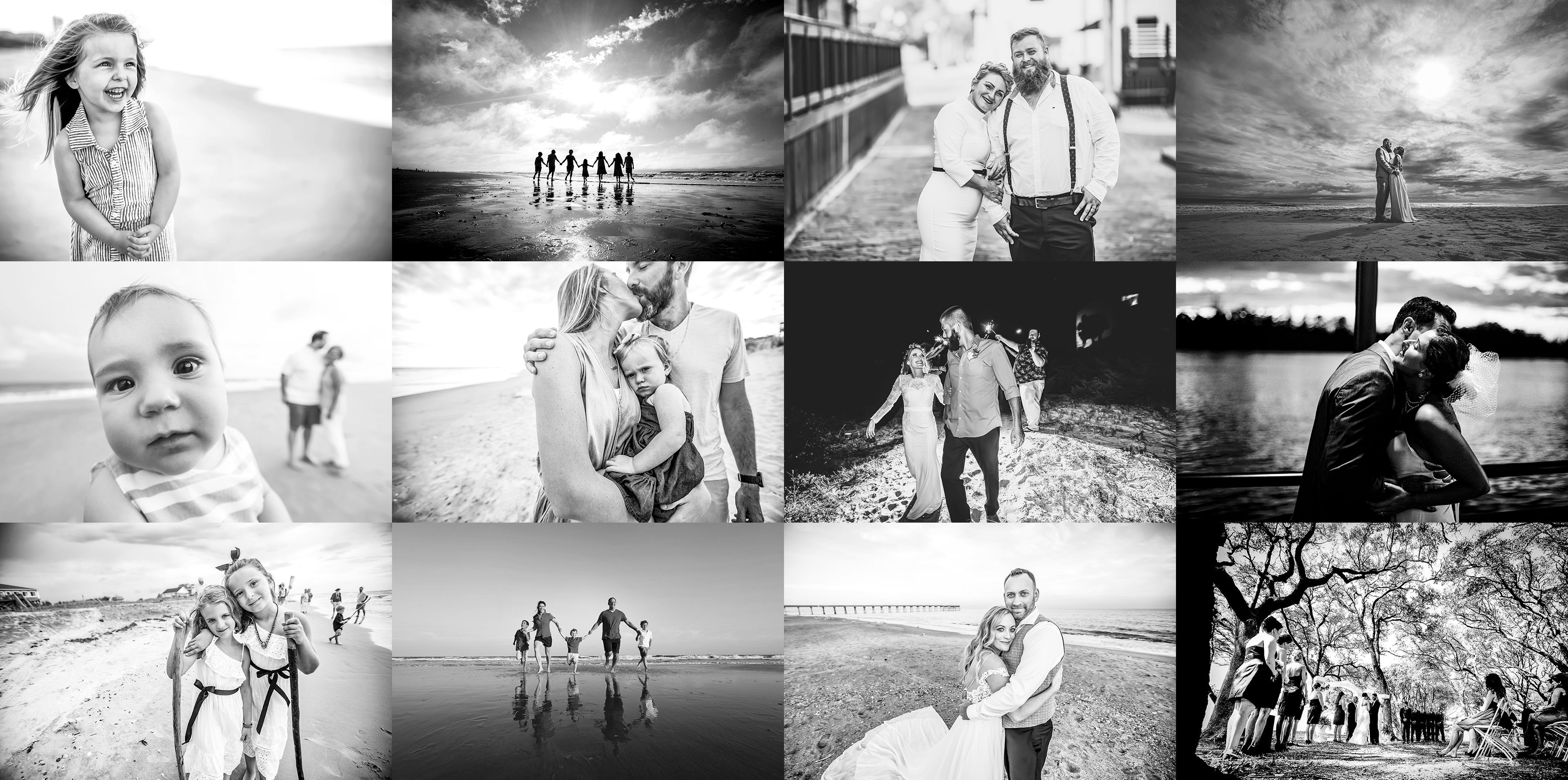 collage of black and white photos