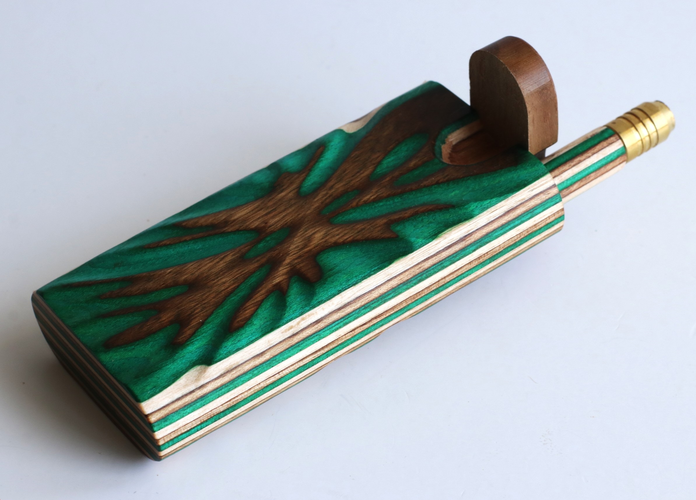 4" Swivel Lid Etched Rainbow Dugouts & Pipes-One of a Kind