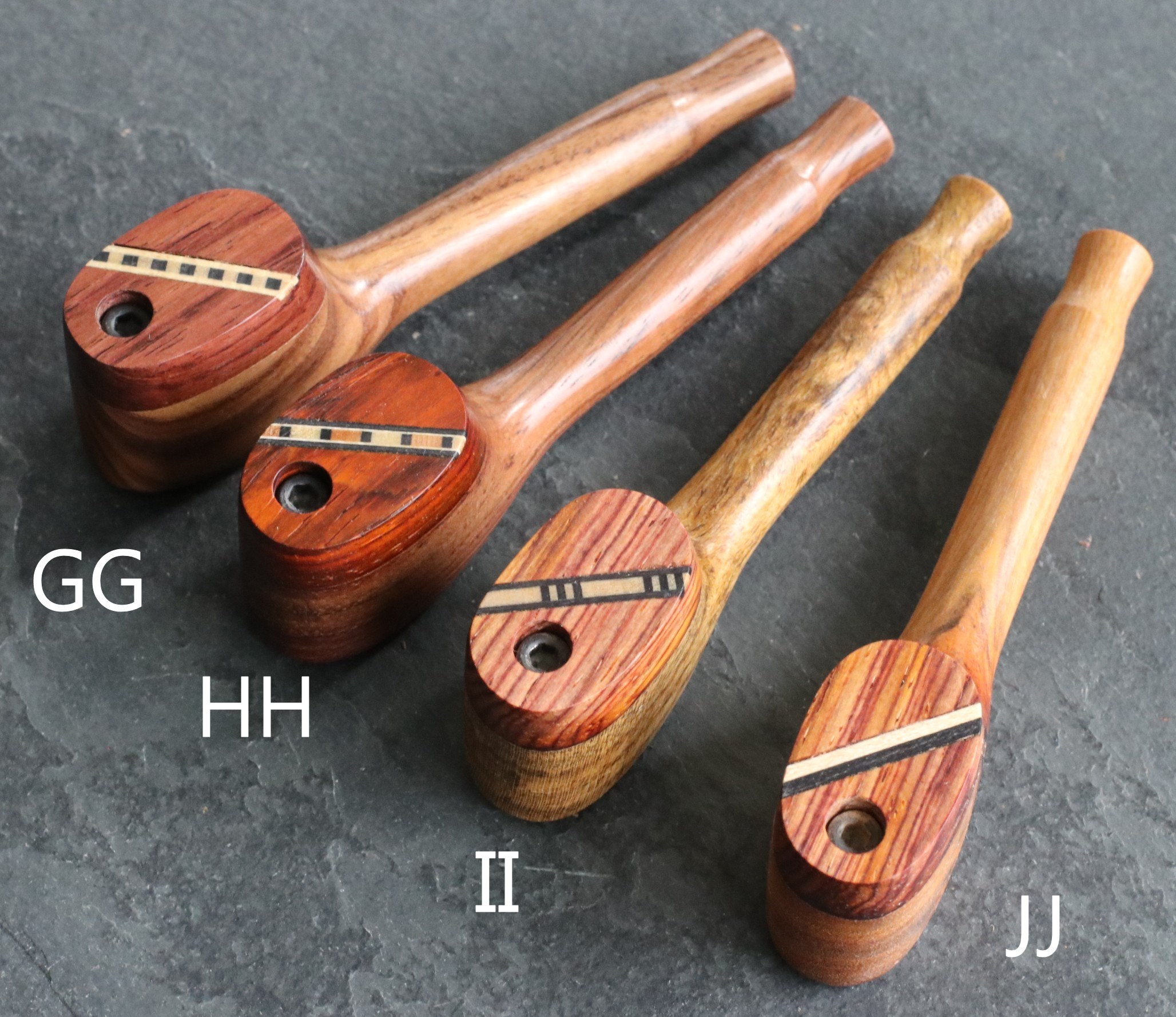 3.5" Exotic Wood Pipe- Z4 SWIVEL INLAY American Crafted Smoking Pipe