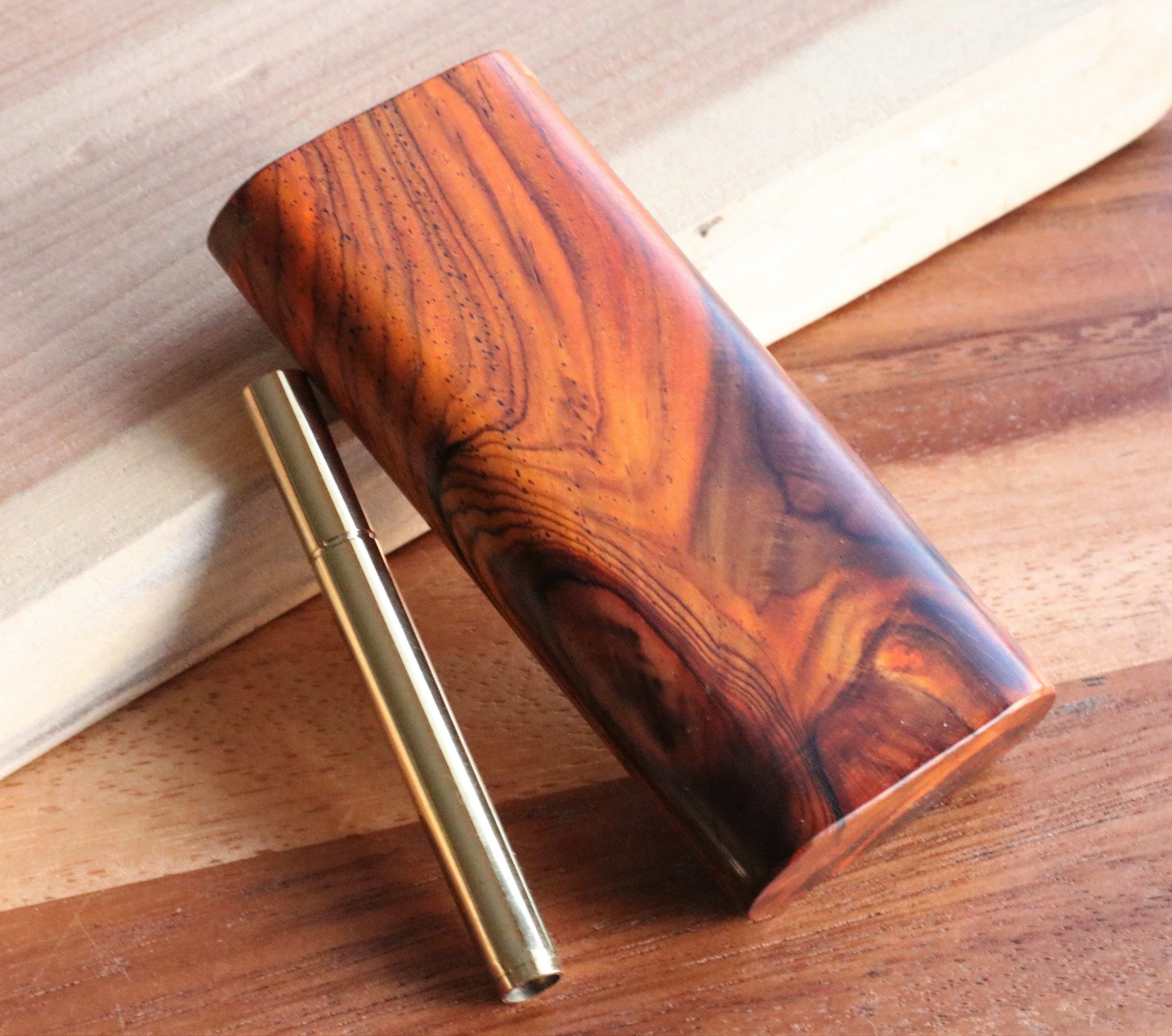 Cocobolo Wood Dugouts and One Hitters- Slider Lid-Handcrafted Functional Art
