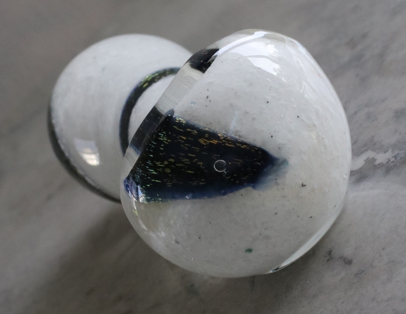 4" Glass Spoon Pipe- Spoon Bowl- Snow White- Quality handblown American Glass