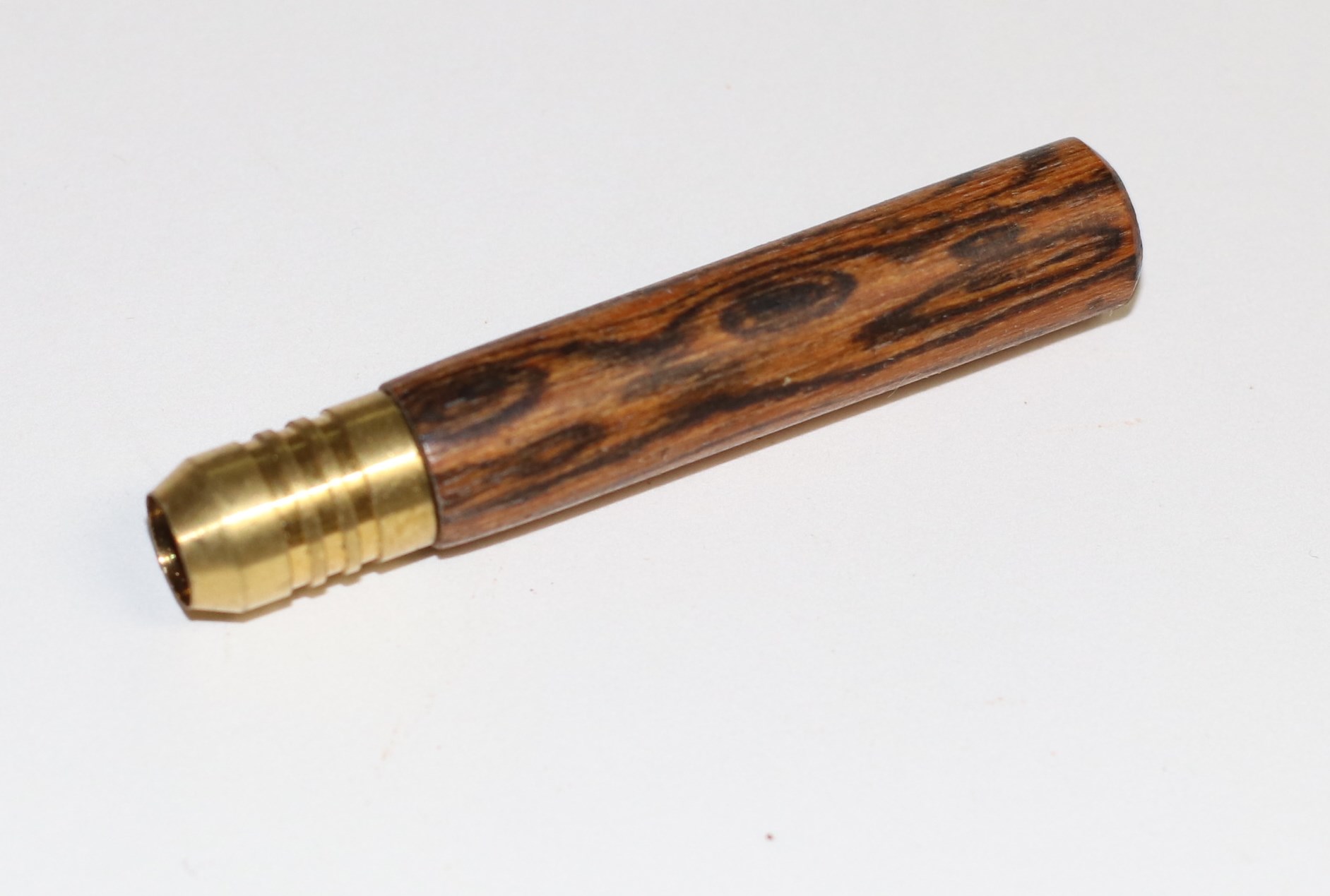 2" Exotic Wood One Hitter Pipes- Crafted Hardwood pipe with Brass Bowl