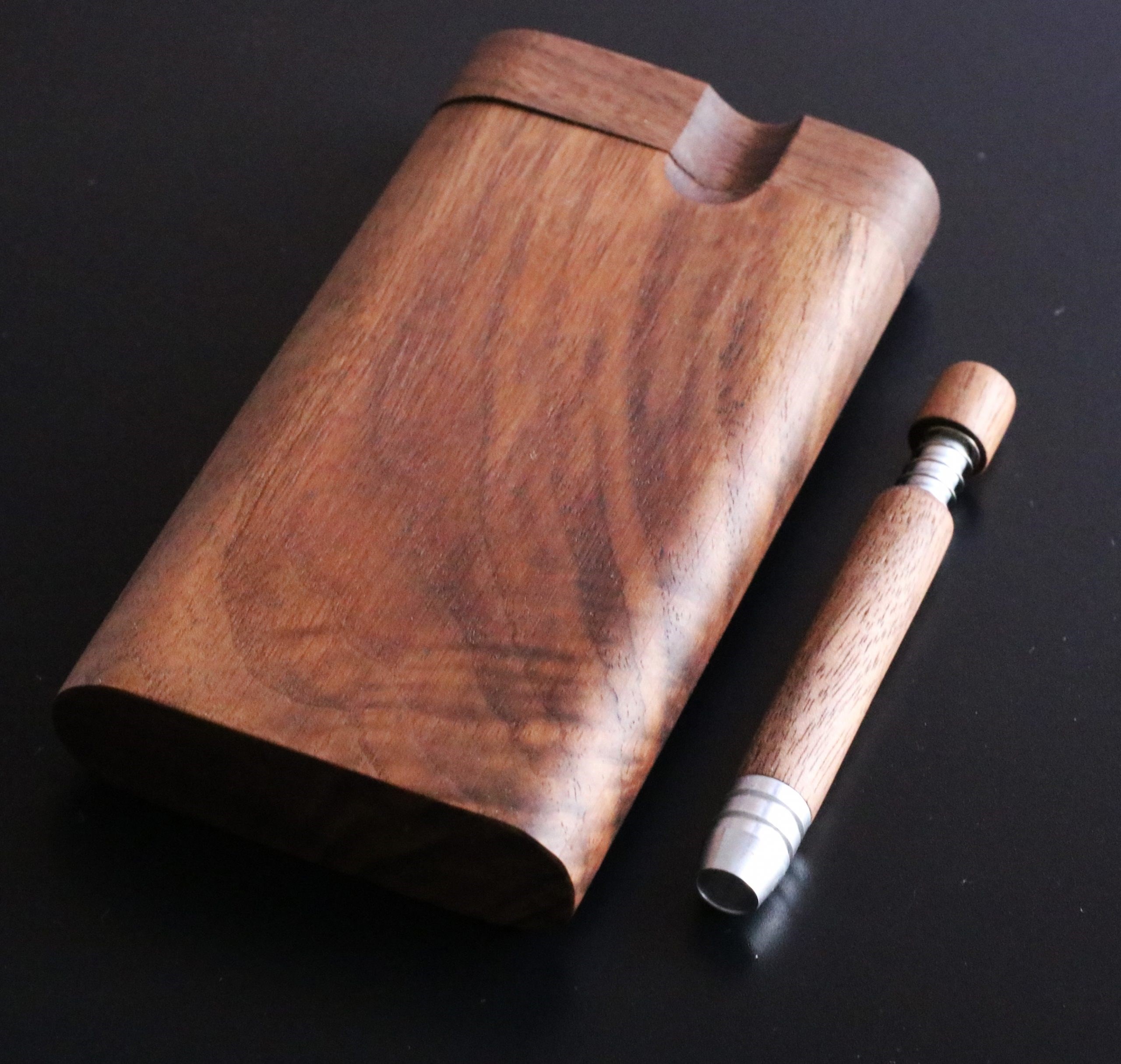 4" Black Walnut Dugout & Spring Loaded Walnut One Hitter-Perfect Match