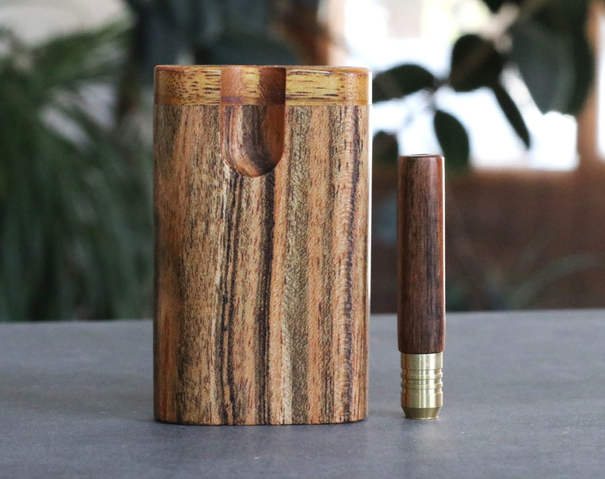 Bocote Wood Dugouts & One Hitters- Incredible Chocolate Grain - Bocote Swivel Lid Dugout