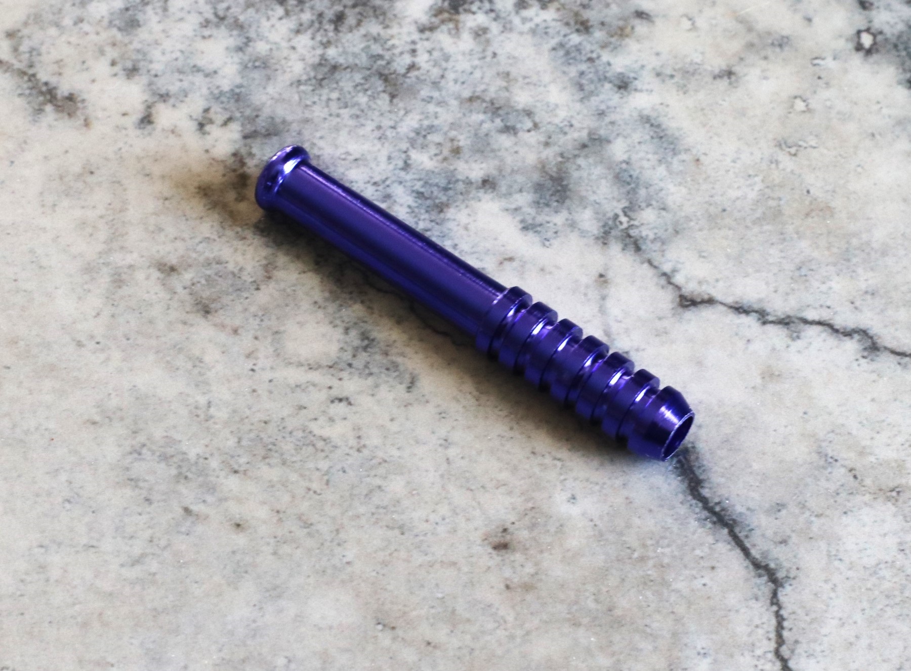2" Color Ribbed Bats-Metal Smoking Pipe - Ribbed Metal Pipe
