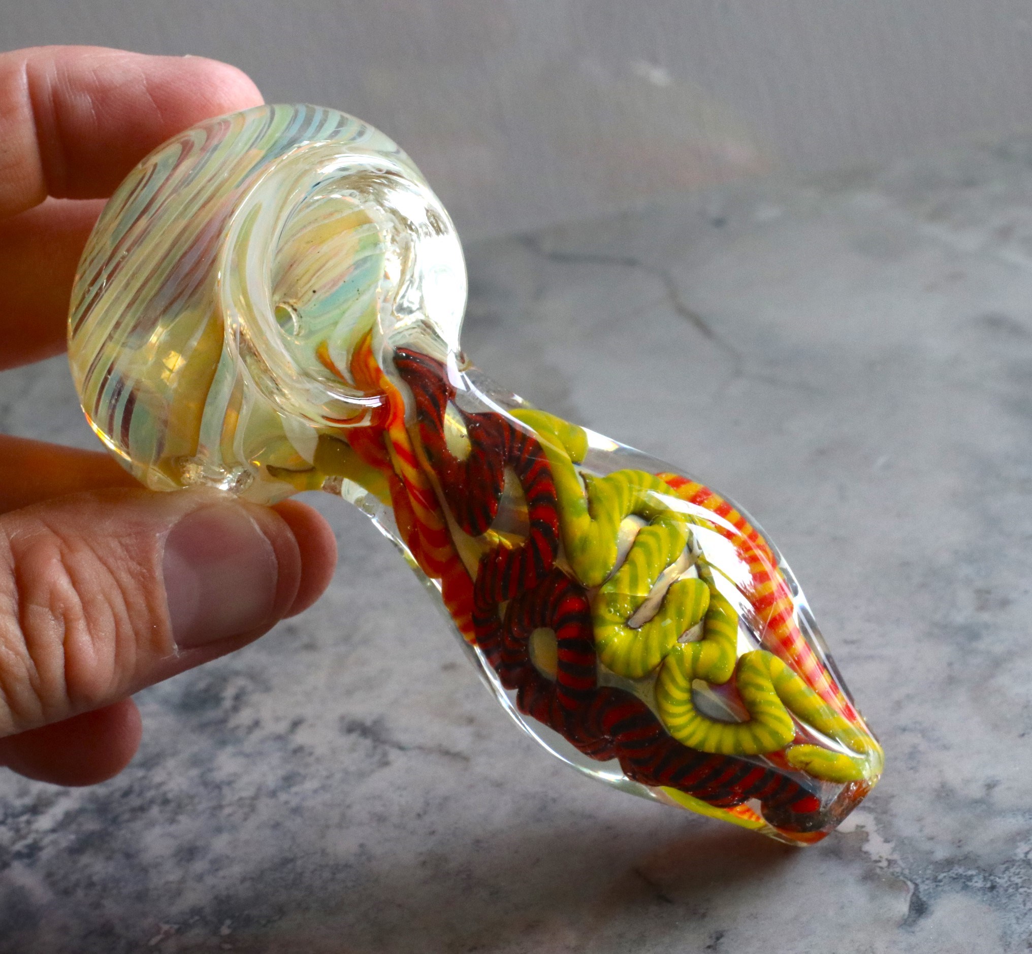 Glass Spoon Pipe-Sturdy Thick Hourglass Spoon Smoking pipe