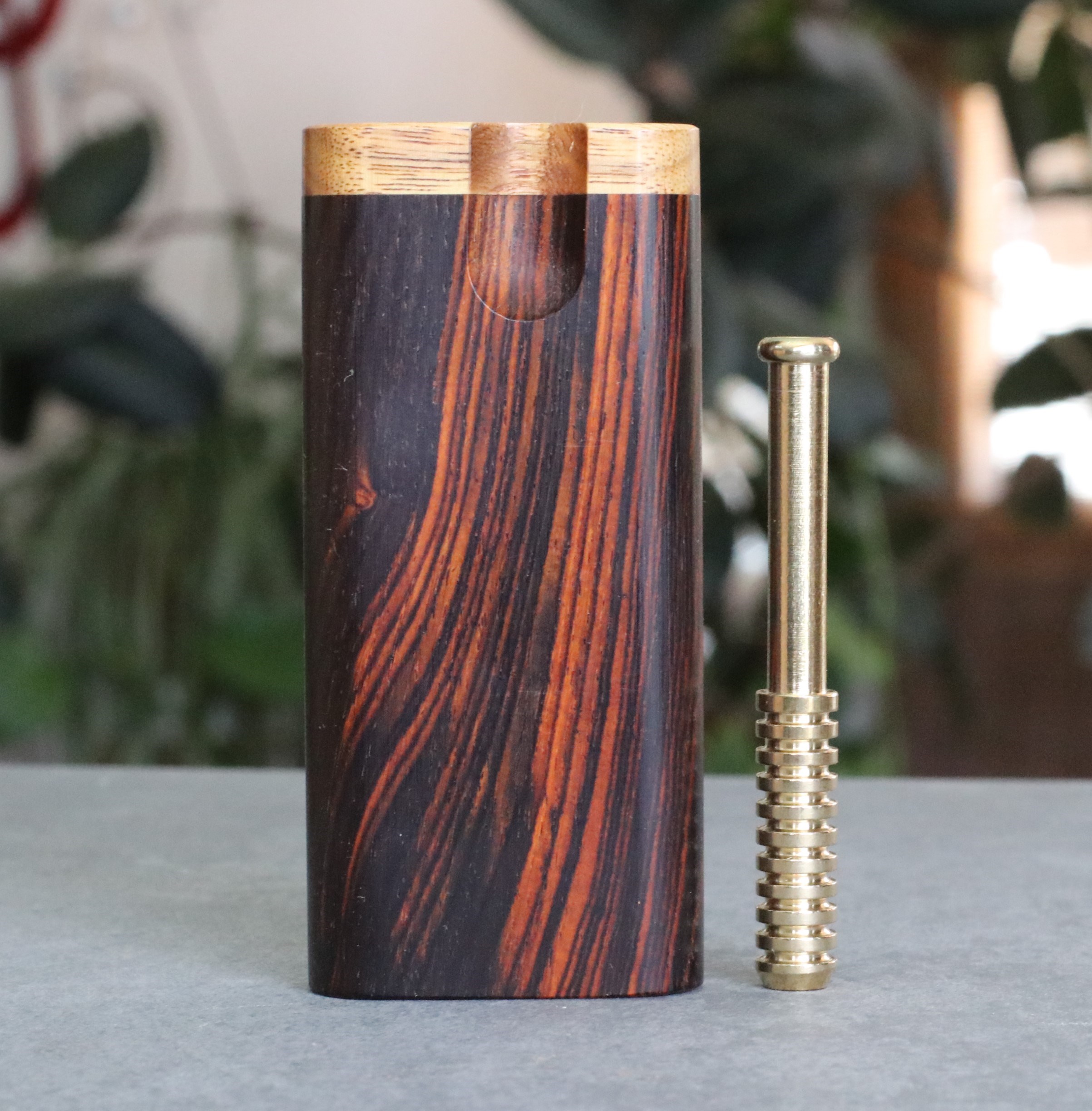 Cocobolo Swivel Lid Dugouts & One Hitter Pipes-Both 3" & 4" Available- Top Quality Exotic Wood Dugout Stash Box - Cocobolo Handcrafted Dugout