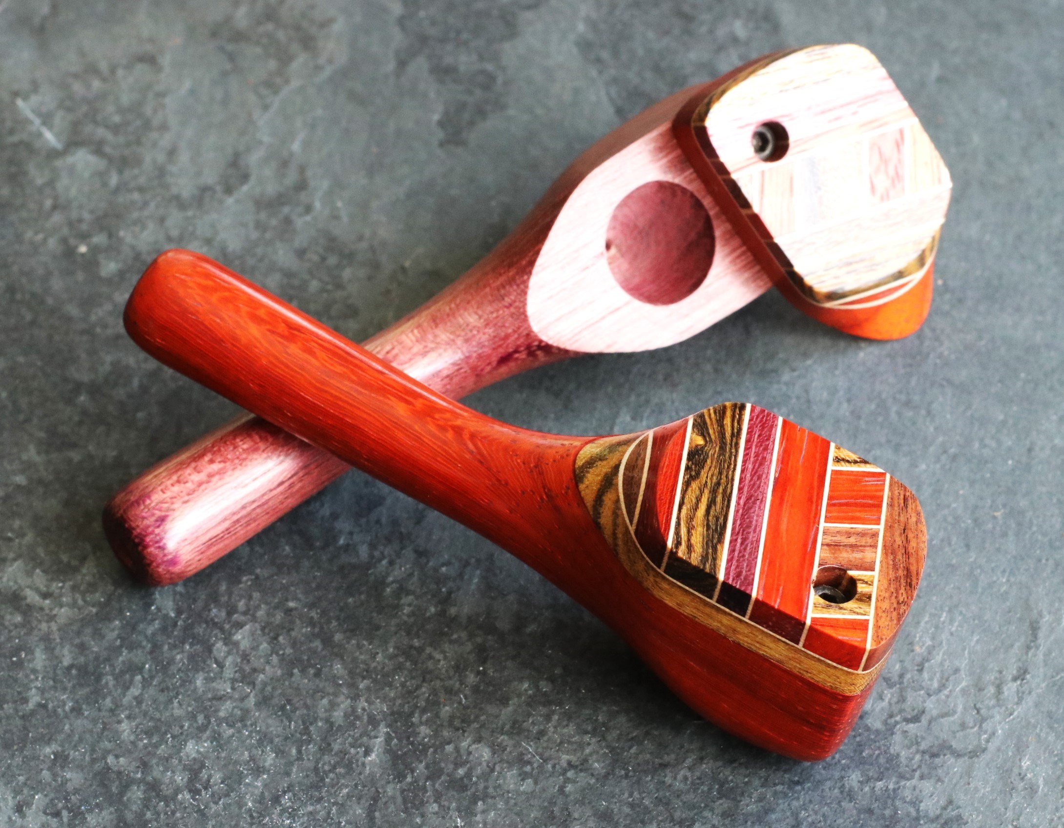 Exotic Wood Swivel Lid Pipe-TP26LT-4"-American Handcrafted Smoking Pipe - Swivel Lid Exotic Wood Pipe