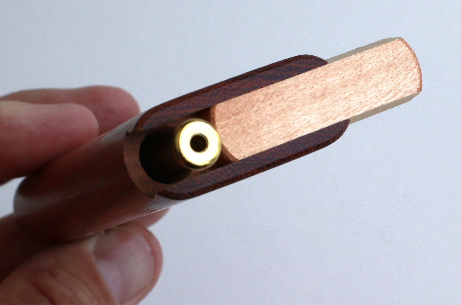 4" Brazilian Cherry Wood Slider Lid Dugouts w/ One Hitter Pipes-American Crafted Stash Boxes