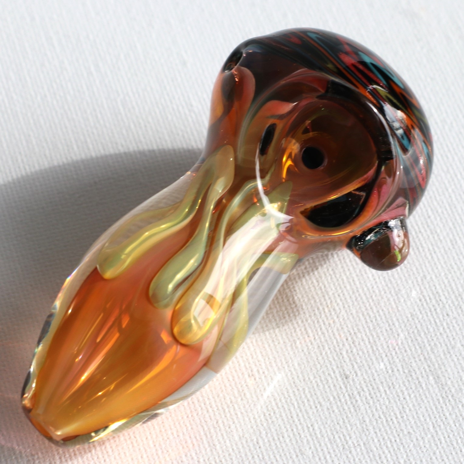 3.5"" Glass Spoon Pipe-Spiral - Glass Spoon Pipe
