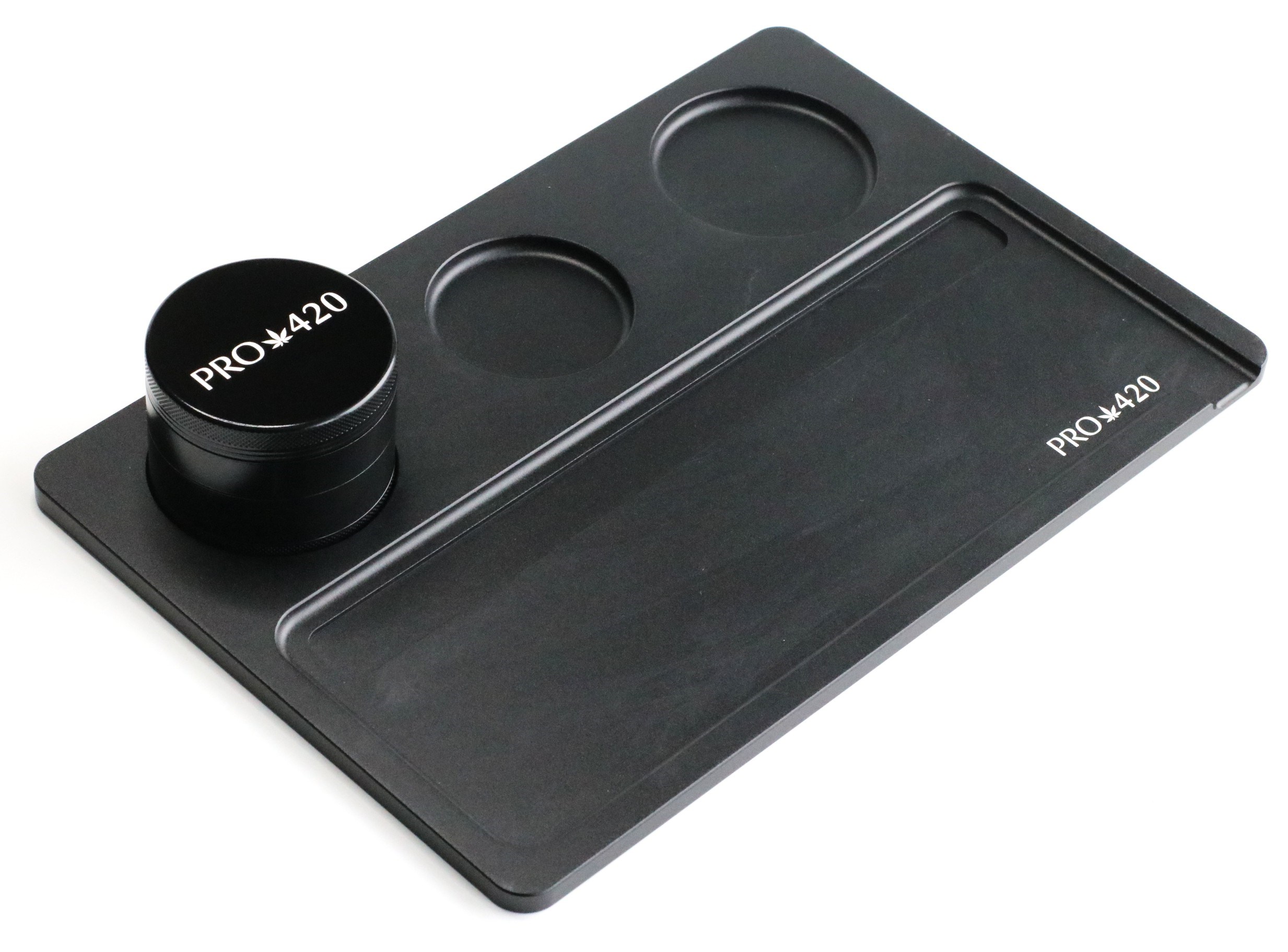 PRO 420 Rolling Tray & Herb Grinder-Quality Gift Pack - PRO 420 Aluminum Rolling Tray