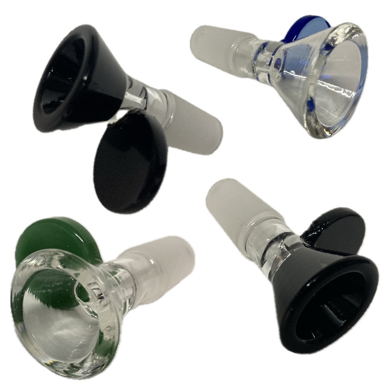 Glass Bowl Insert-14.5 mm- Frosted Male Insert Bowl with Glass Handle