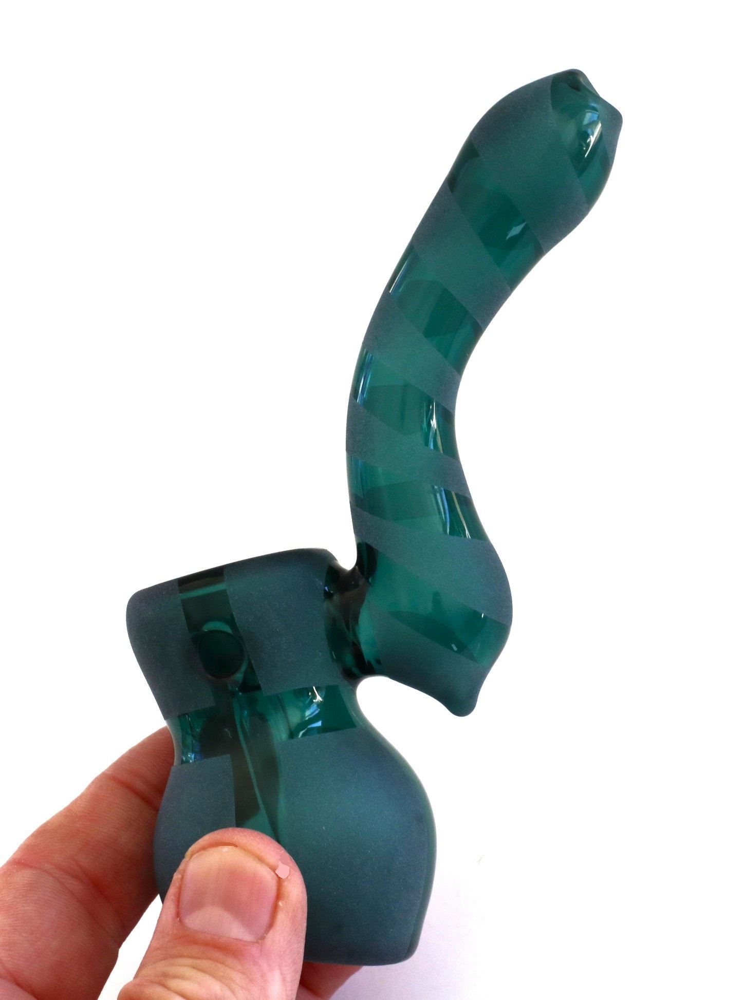 Mini-Glass Bubbler-Water Bong-Beaker-Striped Design-Thick Glass - 6' Glass Bubbler-Smoking Pipe