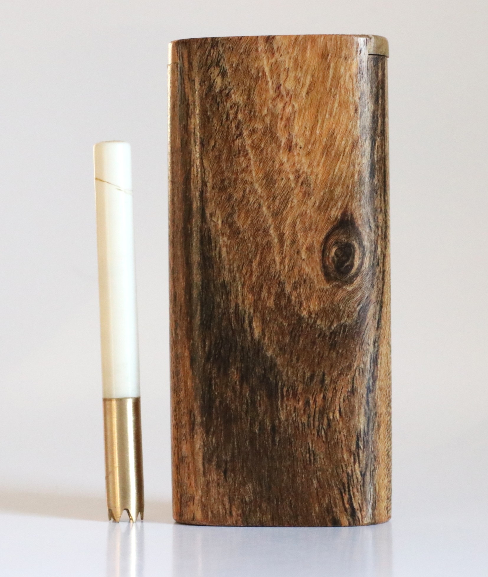 Bocote Wood Dugout & Brass one hitter pipe - IMG_3136