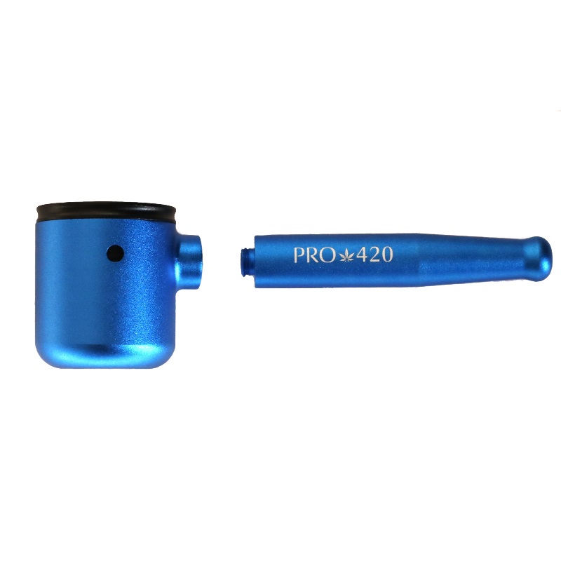 PRO 420 Aluminum Alloy Pipe-Lifetime Use-Large Bowl-4.5" Length-Blue Heavy Duty Smoking Pipe - PRO 420 Aluminum Alloy Cob Pipe