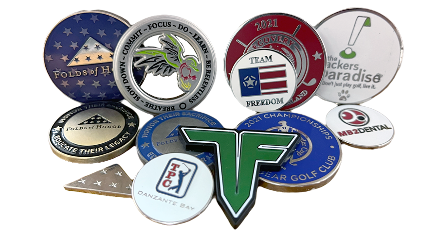 Peter Millar Crown Logo Acrylic Golf Ball Markers Set of 10 - Different  Colors