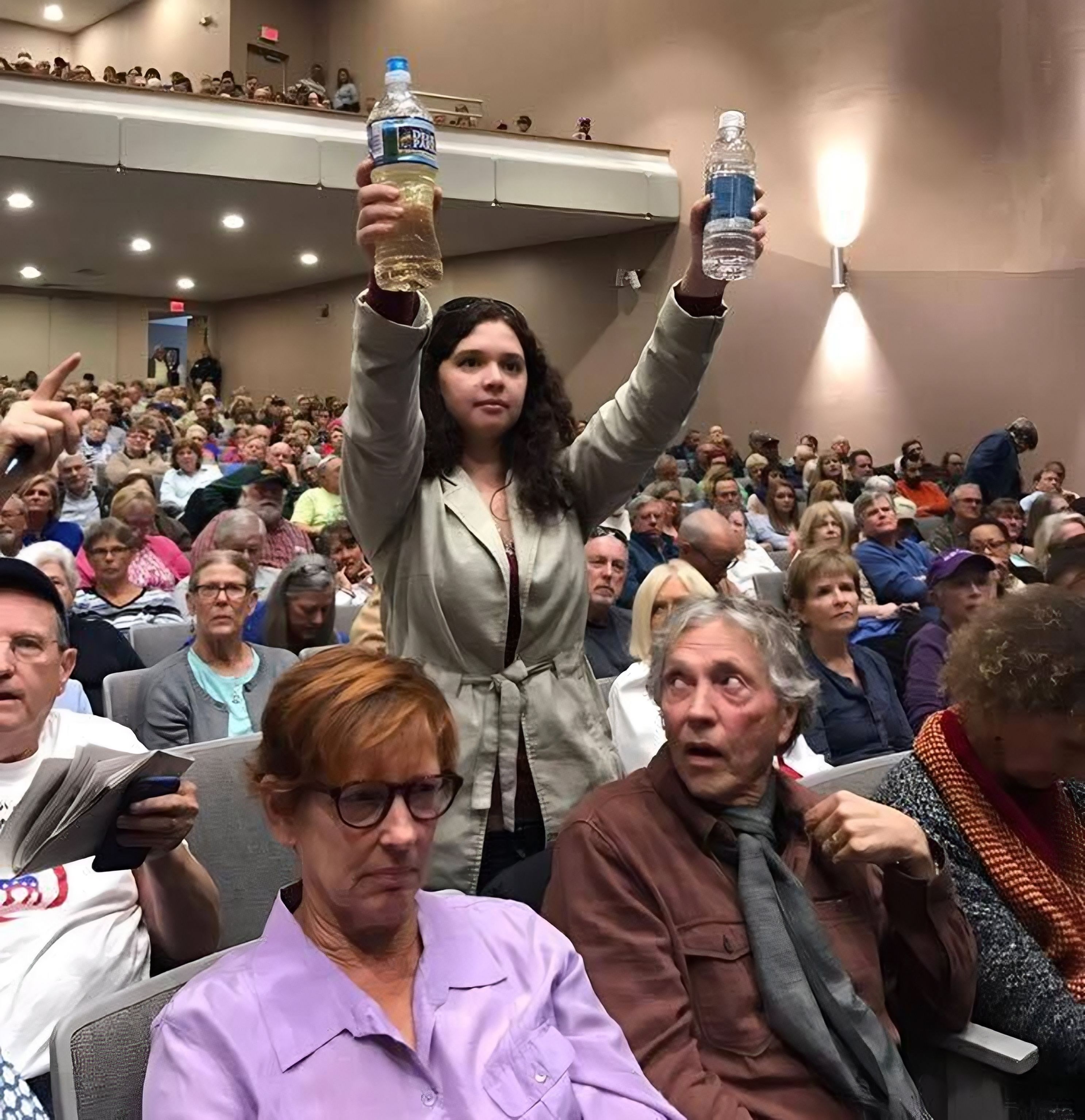 Water comparison in public forum