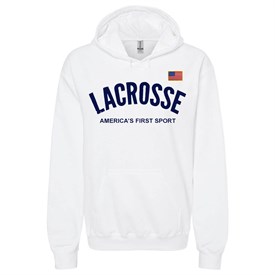 Lacrosse America's First Sport Logo White Hoodie