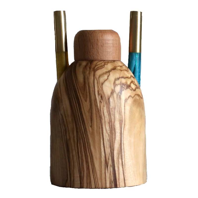 Olive Wood Tabletop Dugout- One Hitter Stash Box- Smoker's Gift