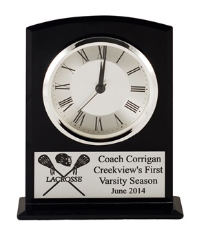 GCK 6 1/4 - Black Glass Clock