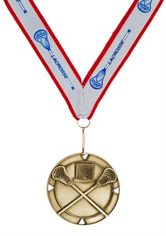 MDL-4 - Crossed Stick Mylar Lacrosse Medal ***AS LOW AS $3.50***