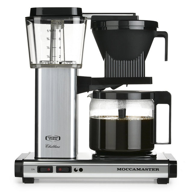 Carolina Coffee Technivorm Moccamaster KBGV Automatic Drip Stop Coffee Maker with Glass Carafe - Polished Silver 