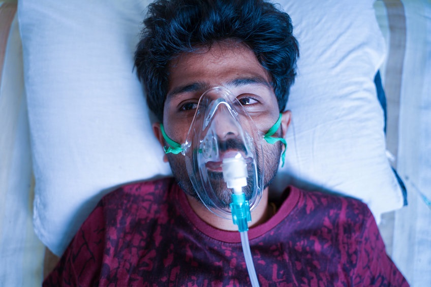 Man on a ventilator